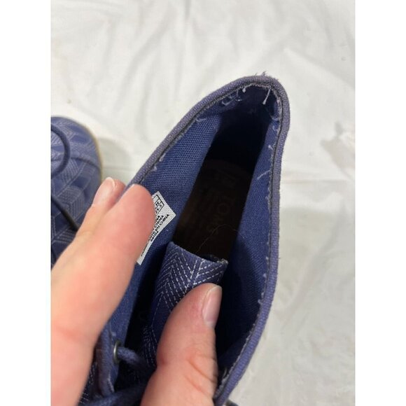 Toms Shashiko TOMS Blue Canvas Desert Wedge Bootie Espadrille 8.5 - Picture 2 of 14